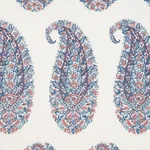 Schumacher 173784 Shirala Paisley Delft & Rose fabric swatch