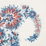 Schumacher 173784 Shirala Paisley Delft & Rose fabric swatch