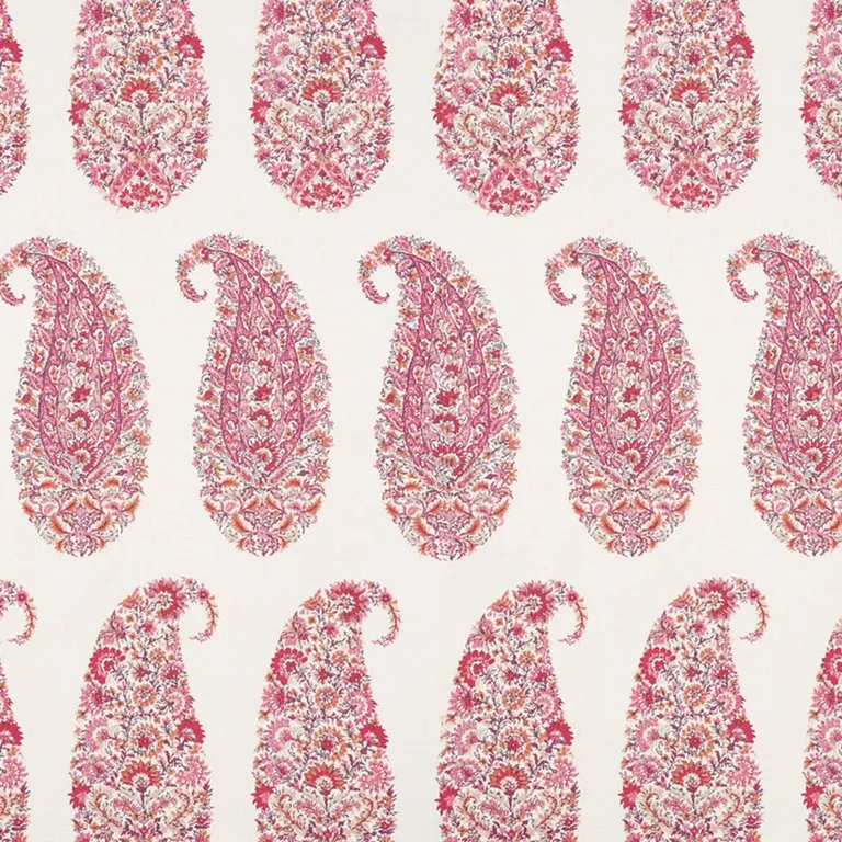 Schumacher 173785 Shirala Paisley Magenta fabric swatch
