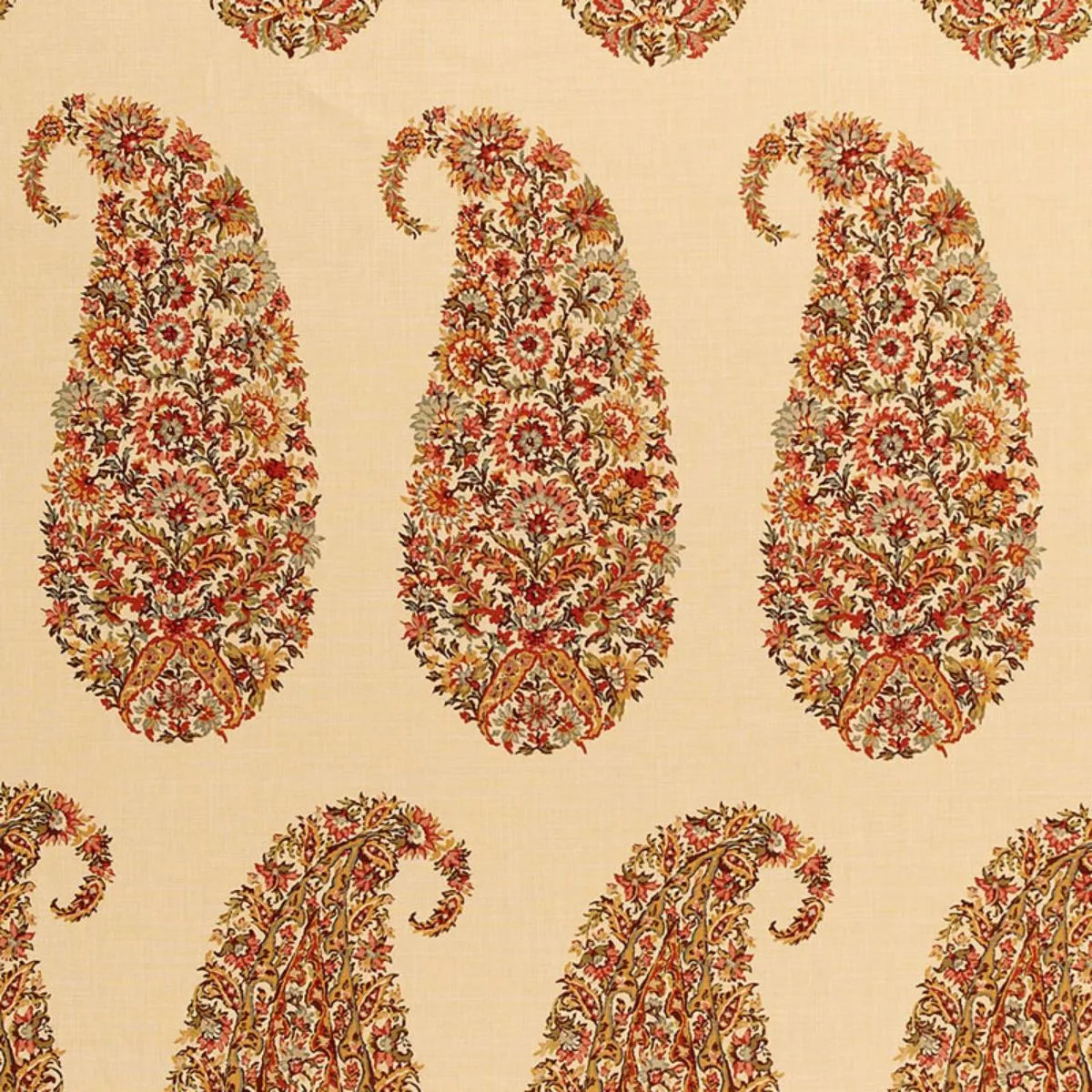 Schumacher 173782 Shirala Paisley Spice fabric swatch