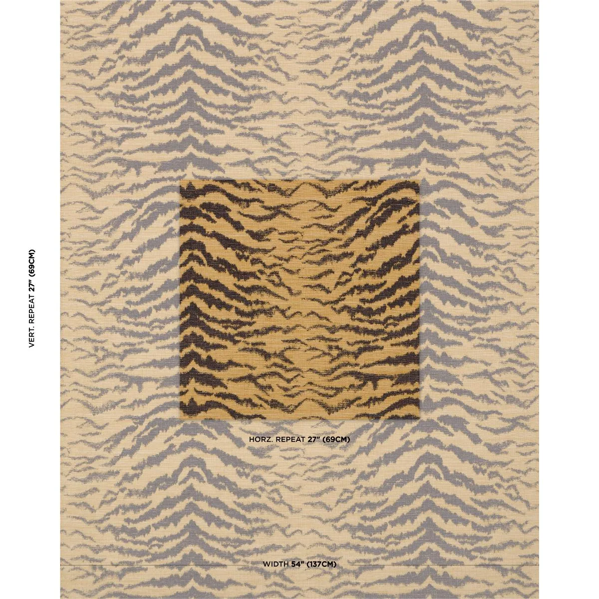 Schumacher 84650 Shivalik Hills Tiger Gold fabric swatch
