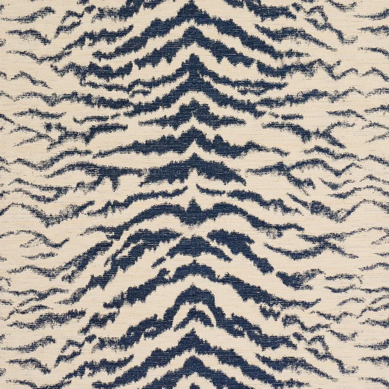 Schumacher 84651 Shivalik Hills Tiger Indigo fabric swatch