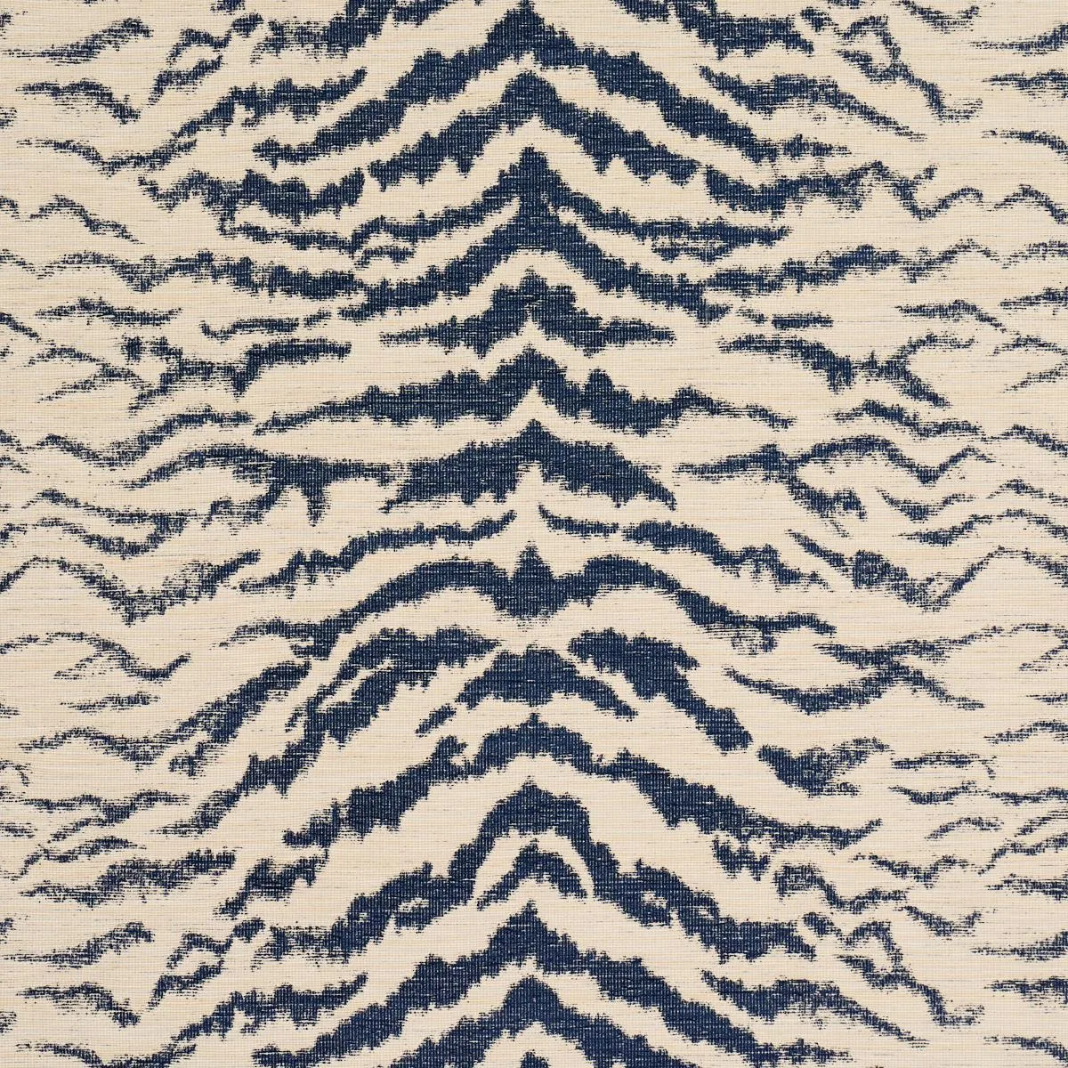 Schumacher 84651 Shivalik Hills Tiger Indigo fabric swatch