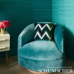 Schumacher 54864 Shock Wave Peacock fabric swatch