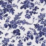 Schumacher 182082 Sibyl Chintz Blue fabric swatch