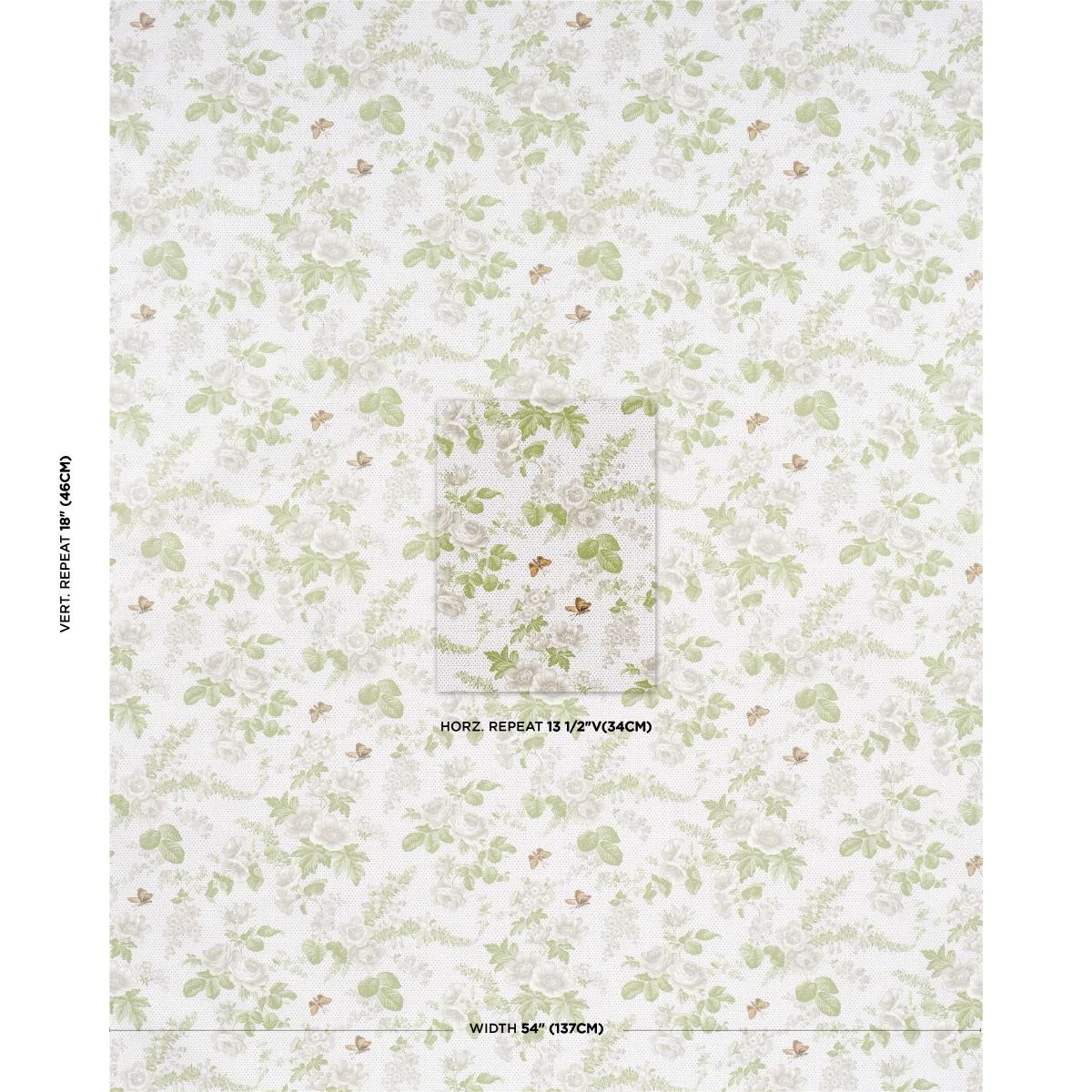 Schumacher 182081 Sibyl Chintz Neutral fabric swatch