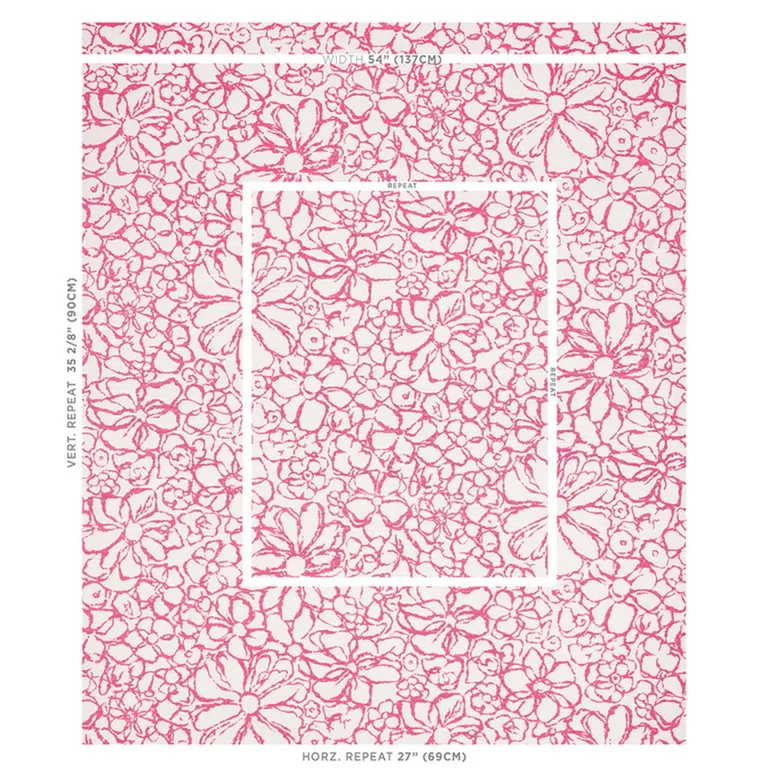 Schumacher 179552 Sidonie Magenta fabric swatch