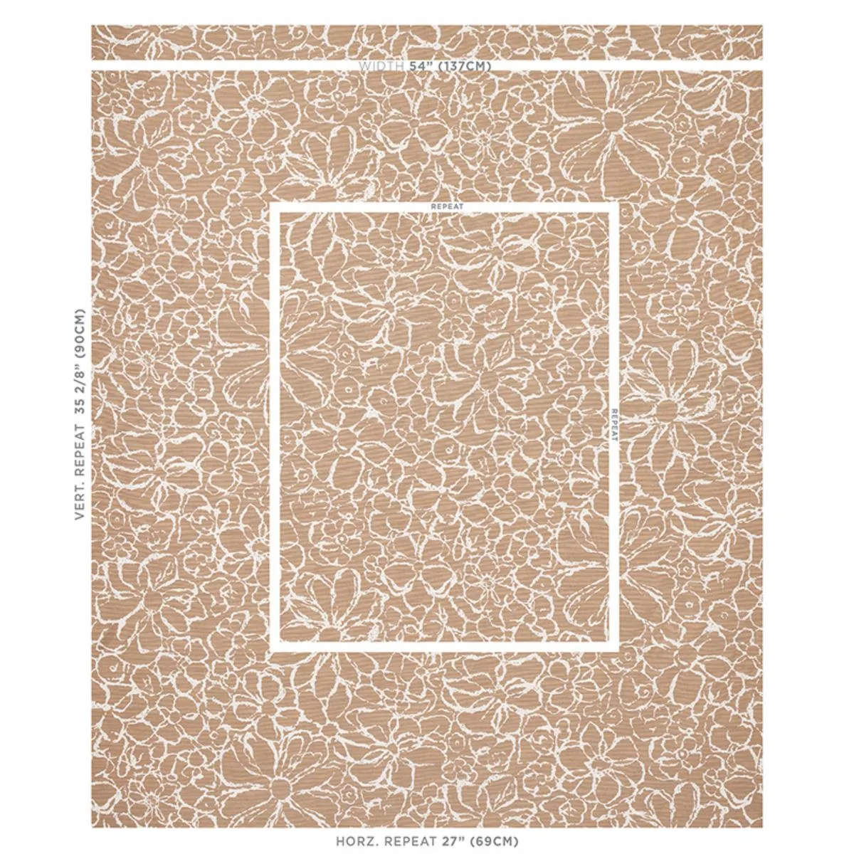 Schumacher 179551 Sidonie Neutral fabric swatch
