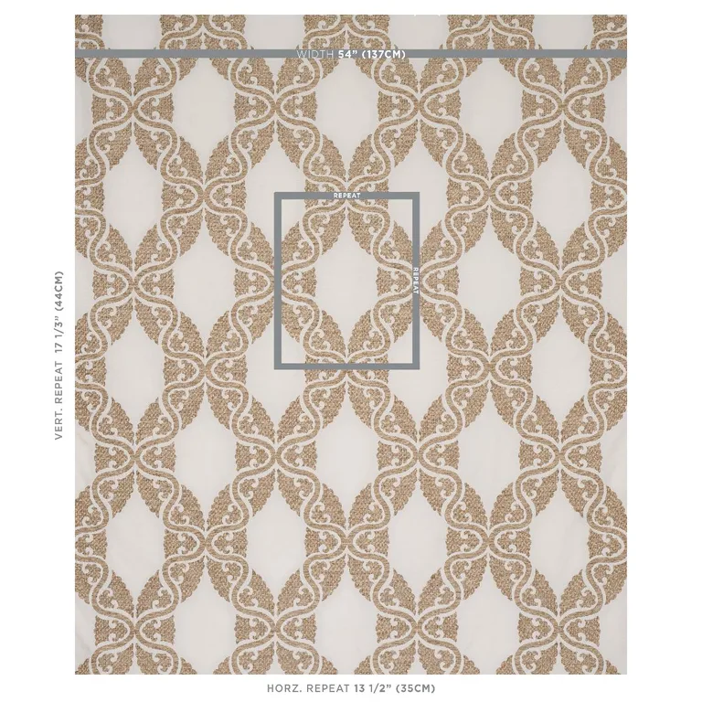 Schumacher 80310 Siljan Ivory fabric swatch