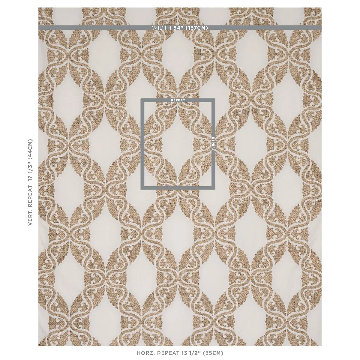 Schumacher 80310 Siljan Ivory fabric swatch