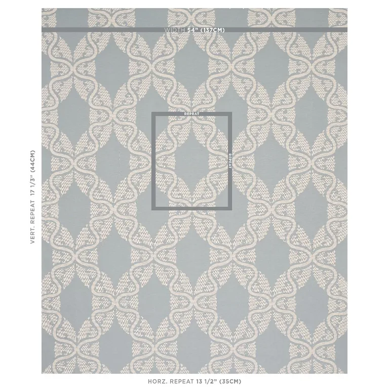 Schumacher 80311 Siljan Sky fabric swatch