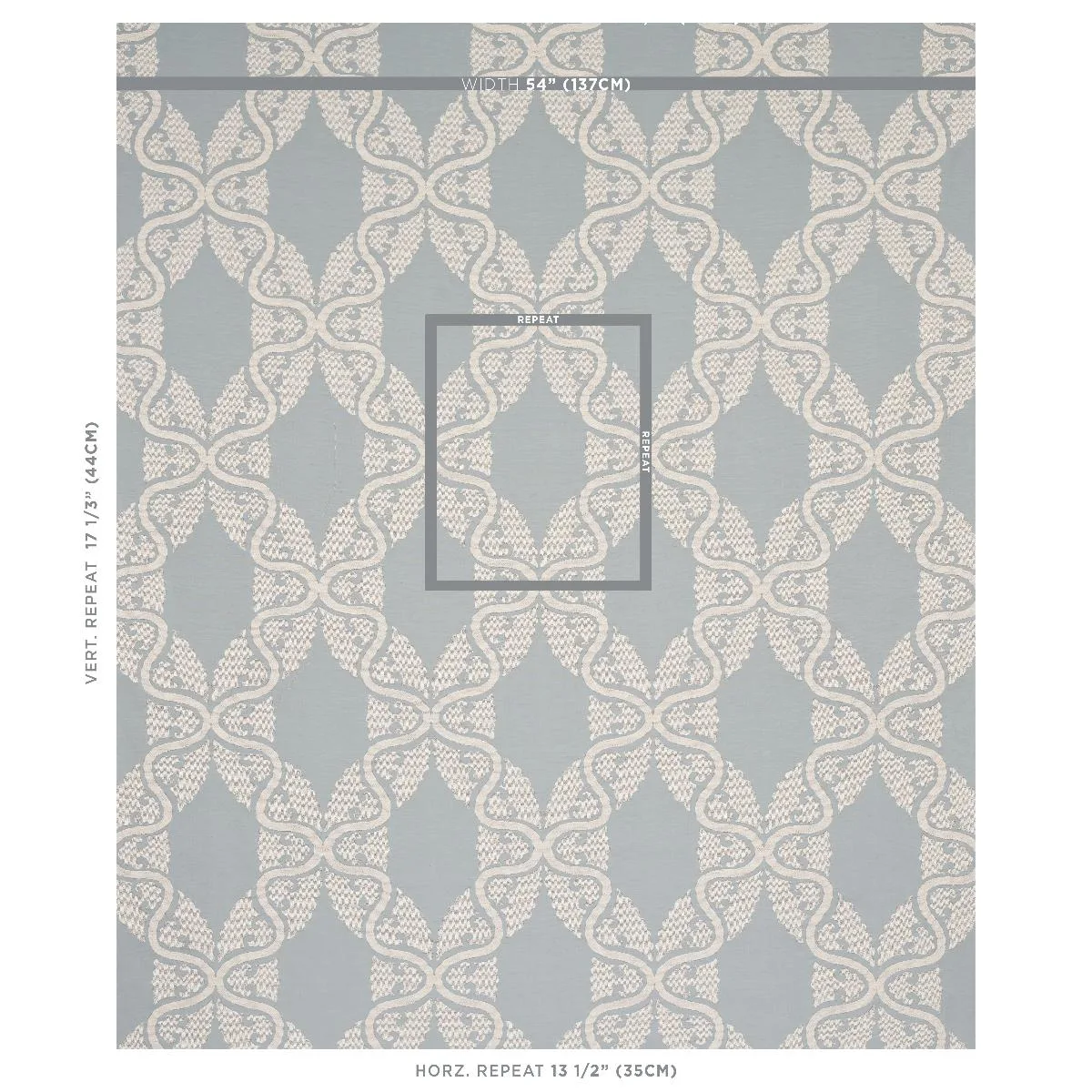 Schumacher 80311 Siljan Sky fabric swatch