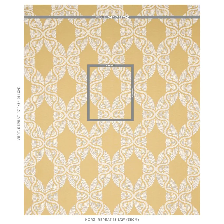 Schumacher 80312 Siljan Yellow fabric swatch
