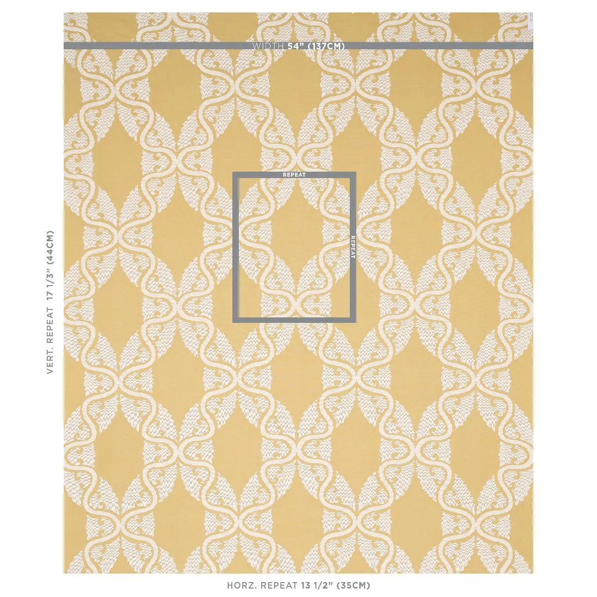 Schumacher 80312 Siljan Yellow fabric swatch