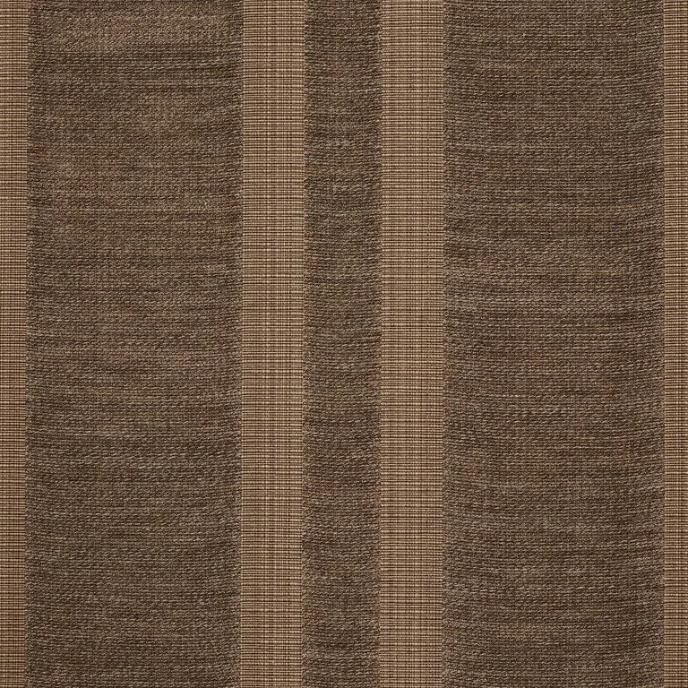 Schumacher 83260 Simon Wool Linen Stripe Brown fabric swatch