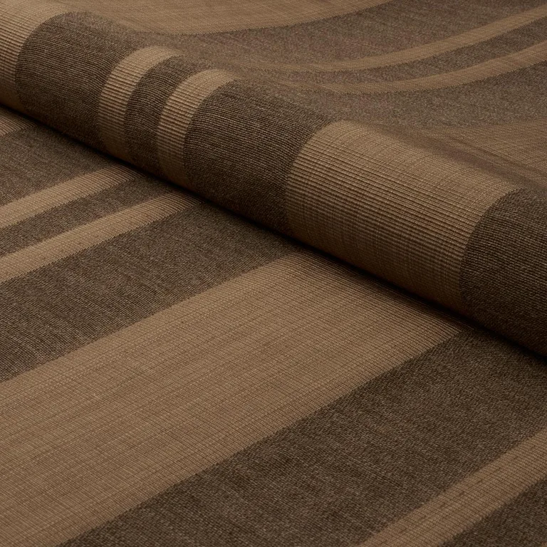 Schumacher 83260 Simon Wool Linen Stripe Brown fabric swatch