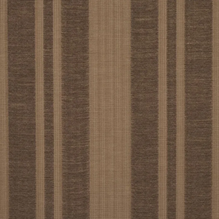 Schumacher 83260 Simon Wool Linen Stripe Brown fabric swatch