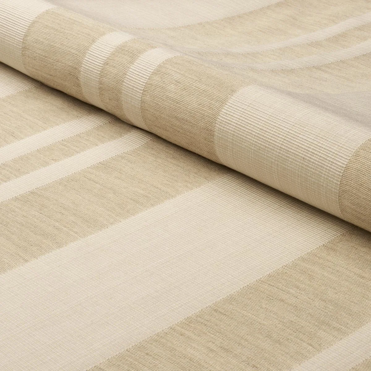 Schumacher 83261 Simon Wool Linen Stripe Natural fabric swatch