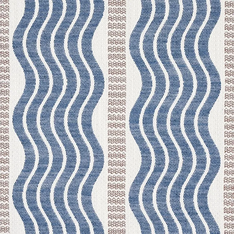 Schumacher 79941 Sina Stripe Blue fabric swatch