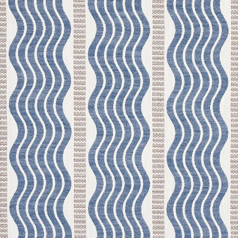 Schumacher 79941 Sina Stripe Blue fabric swatch