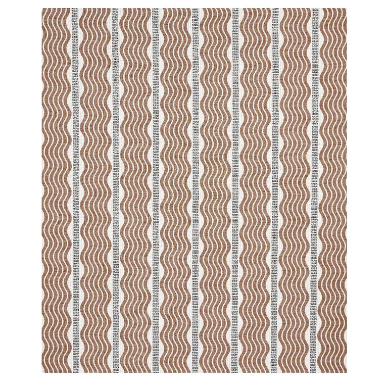 Schumacher 79942 Sina Stripe Brown fabric swatch