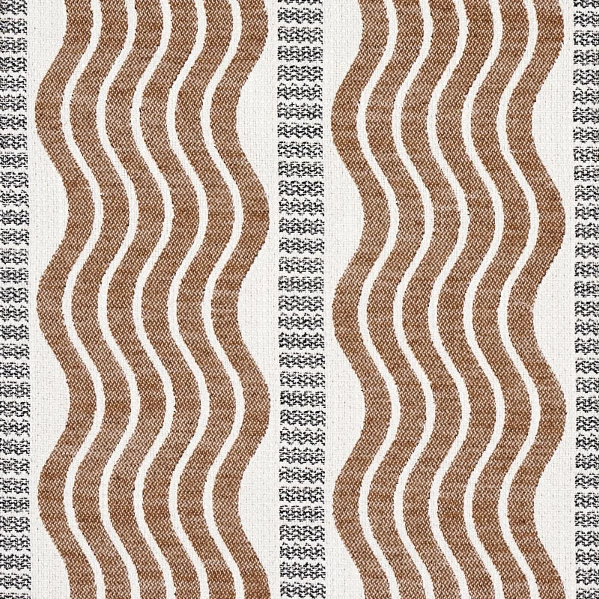 Schumacher 79942 Sina Stripe Brown fabric swatch