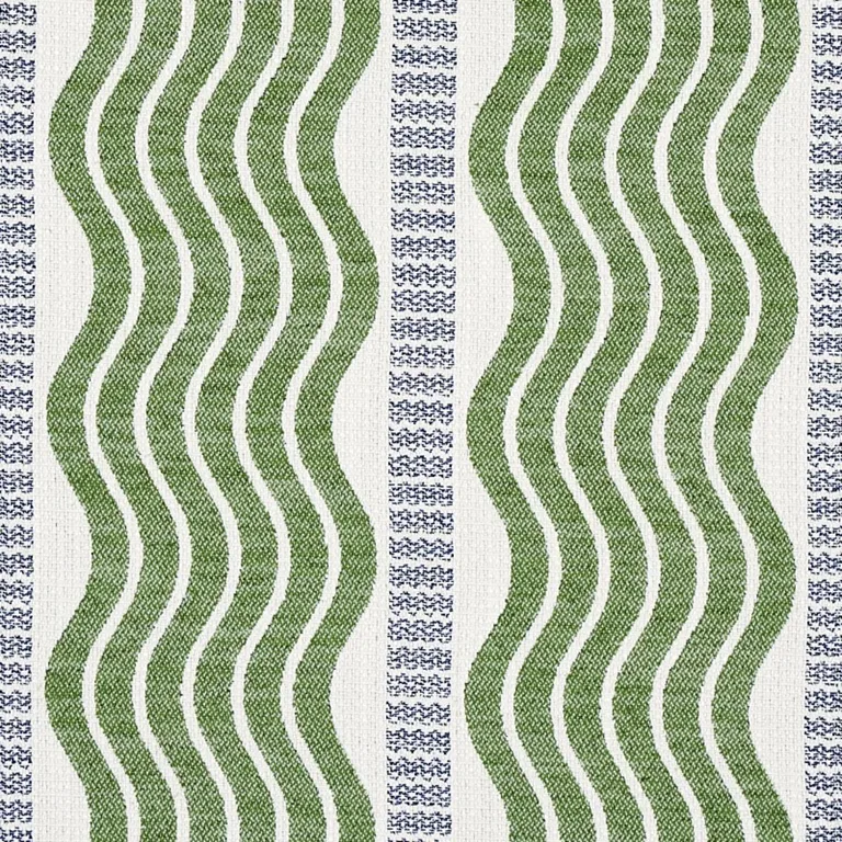 Schumacher 79940 Sina Stripe Green fabric swatch