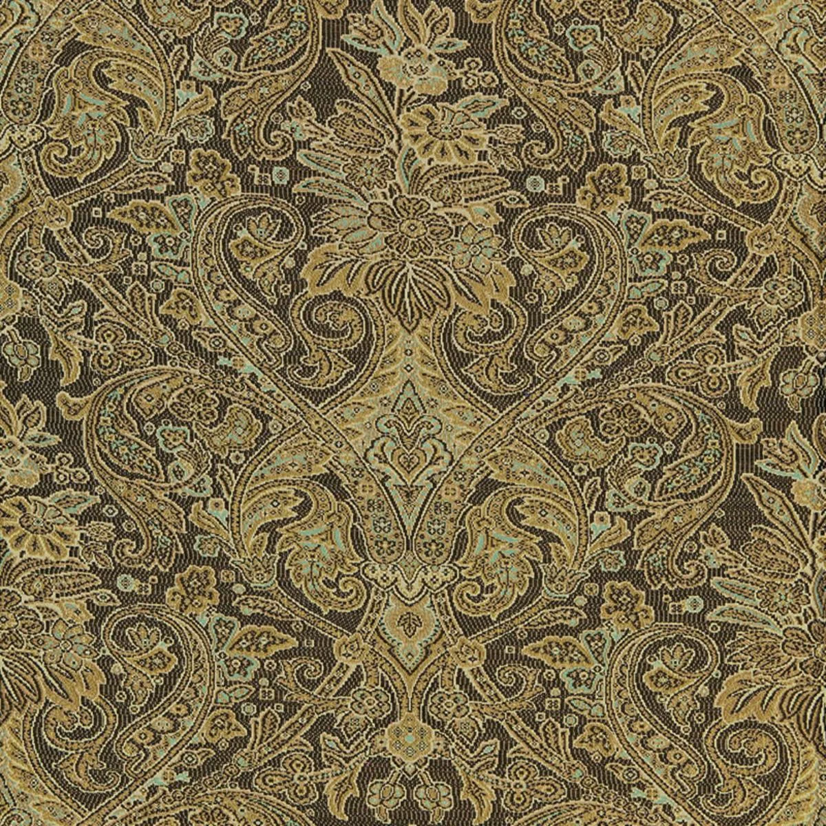 Schumacher 66710 Sinclair Wool Paisley Java fabric swatch