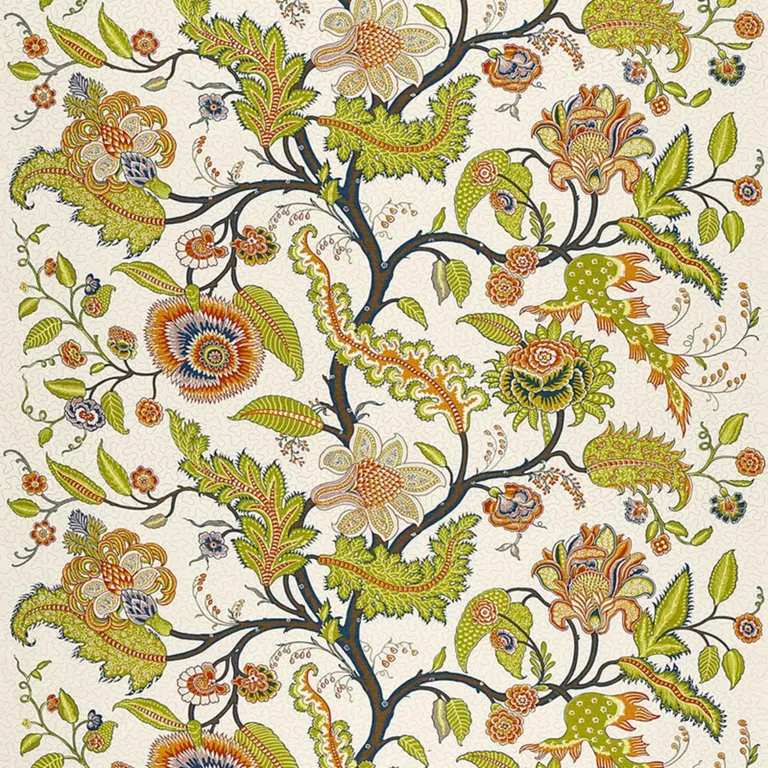 Schumacher 174810 Sinhala Linen Print Bittersweet fabric swatch