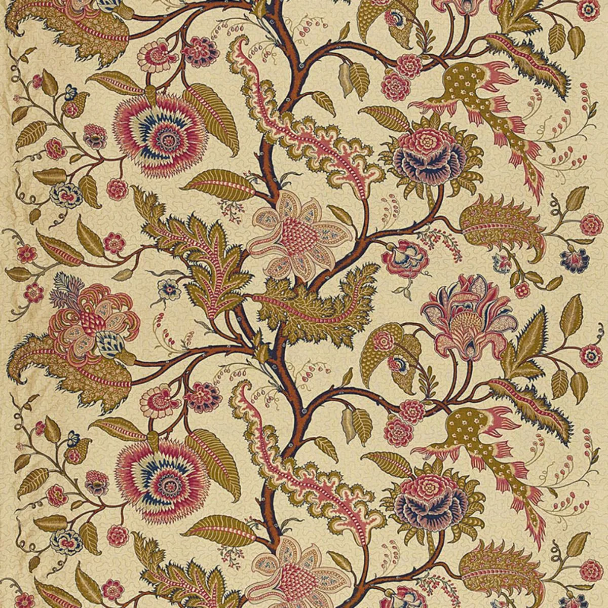 Schumacher 174811 Sinhala Linen Print Pomegranate fabric swatch