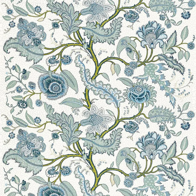 Schumacher 174812 Sinhala Linen Print Sky fabric swatch