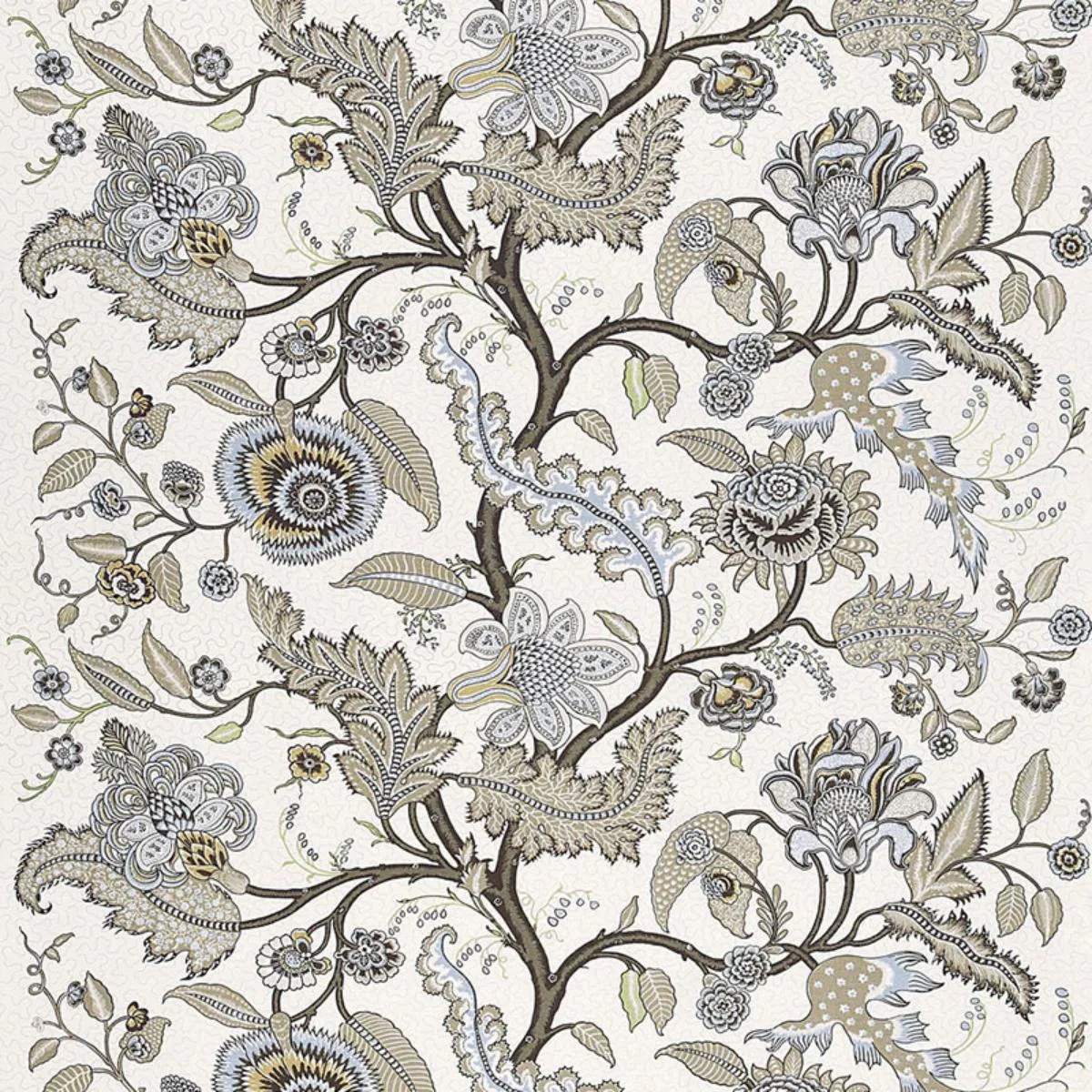 Schumacher 174813 Sinhala Linen Print Stone fabric swatch