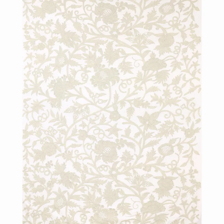 Schumacher 63760 Sissinghurst Crewel Ivory fabric swatch