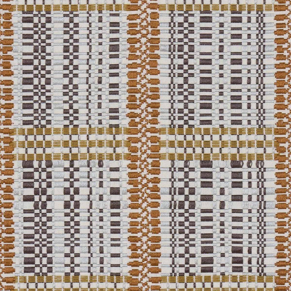 Schumacher 86852 Skyline Plaid Bronze fabric swatch