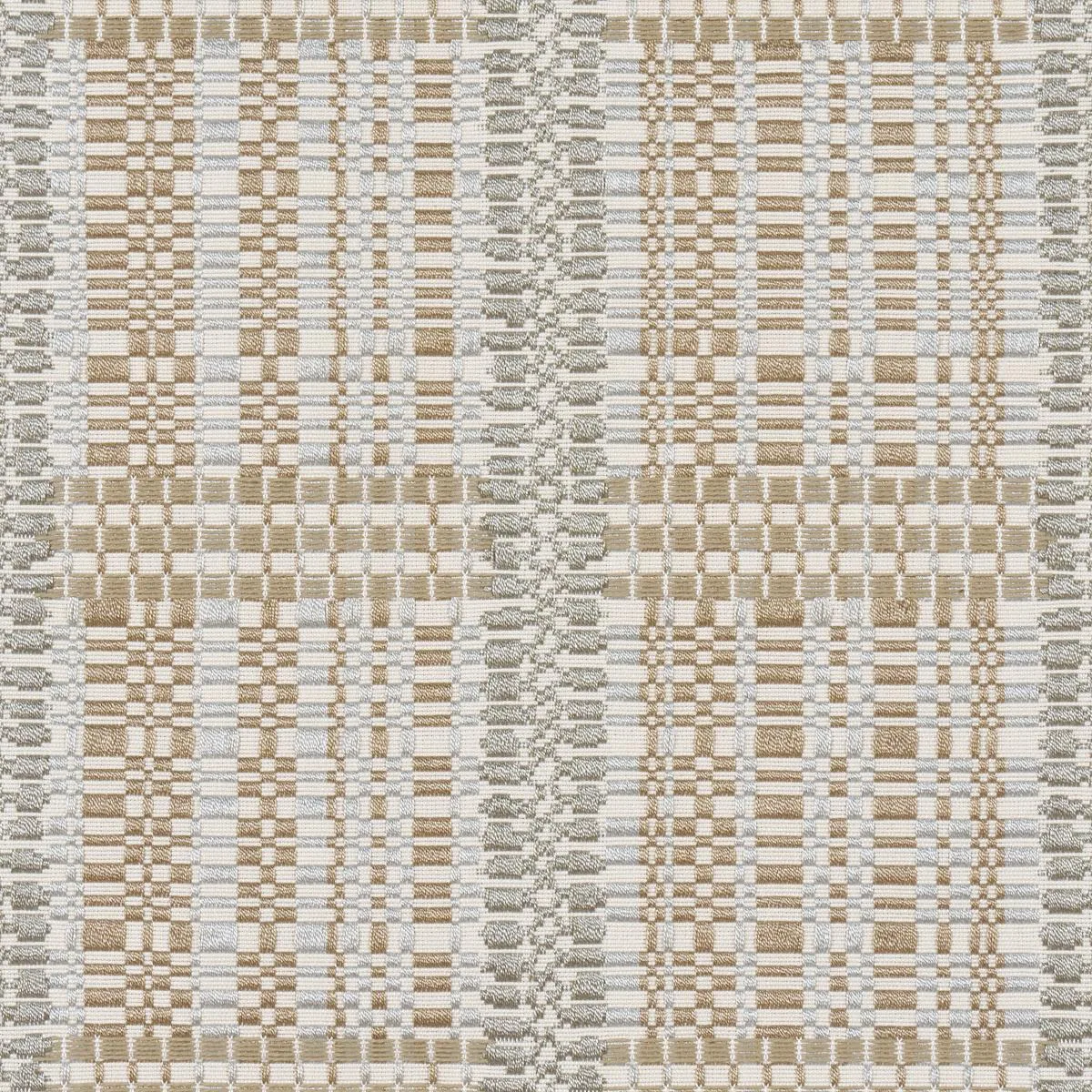 Schumacher 86850 Skyline Plaid Stone fabric swatch