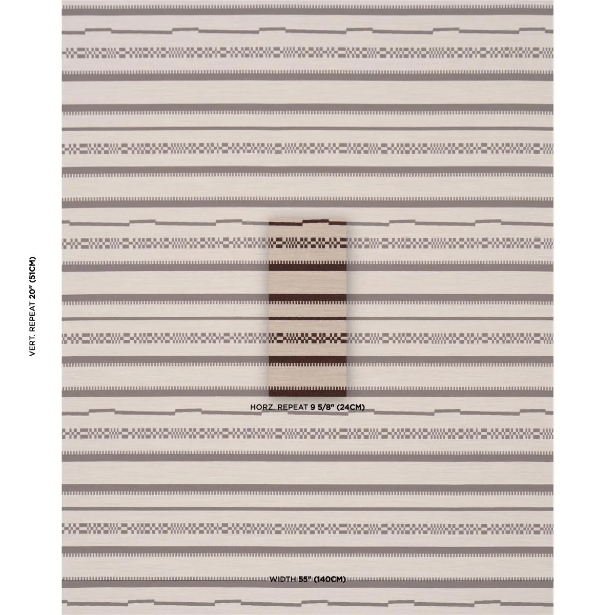 Schumacher 86870 Skyline Stripes Reversible Americano fabric swatch