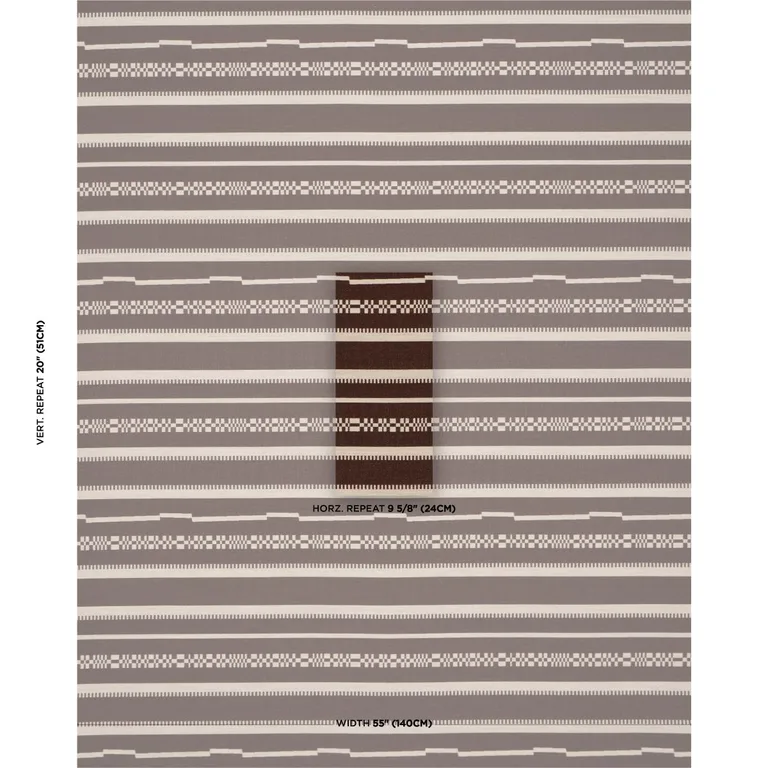 Schumacher 86870 Skyline Stripes Reversible Americano fabric swatch