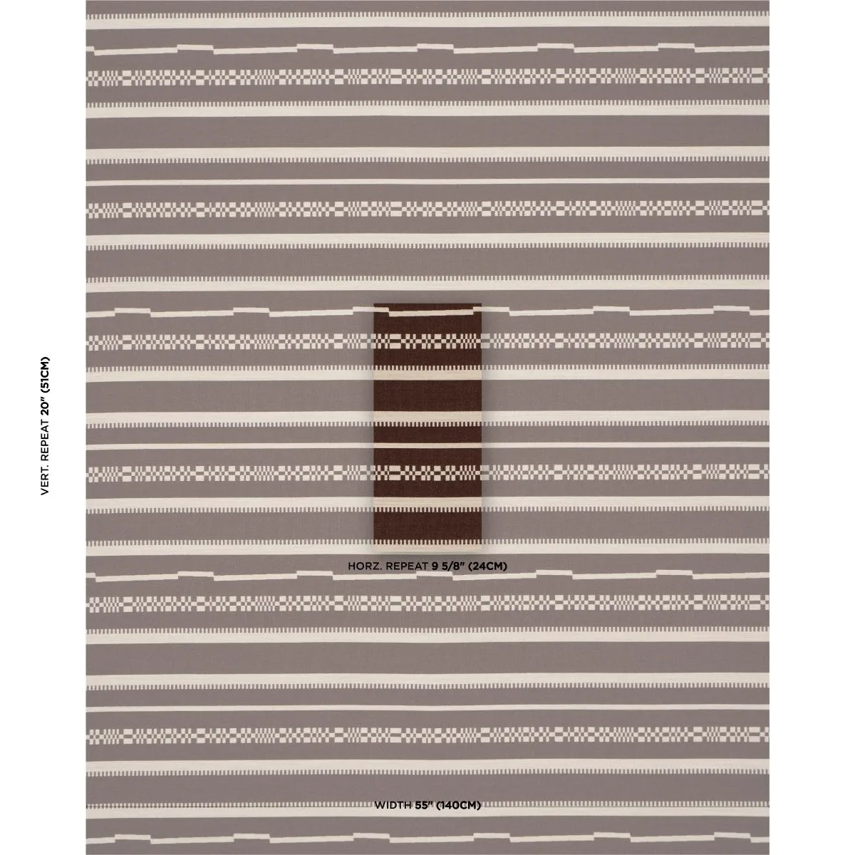 Schumacher 86870 Skyline Stripes Reversible Americano fabric swatch
