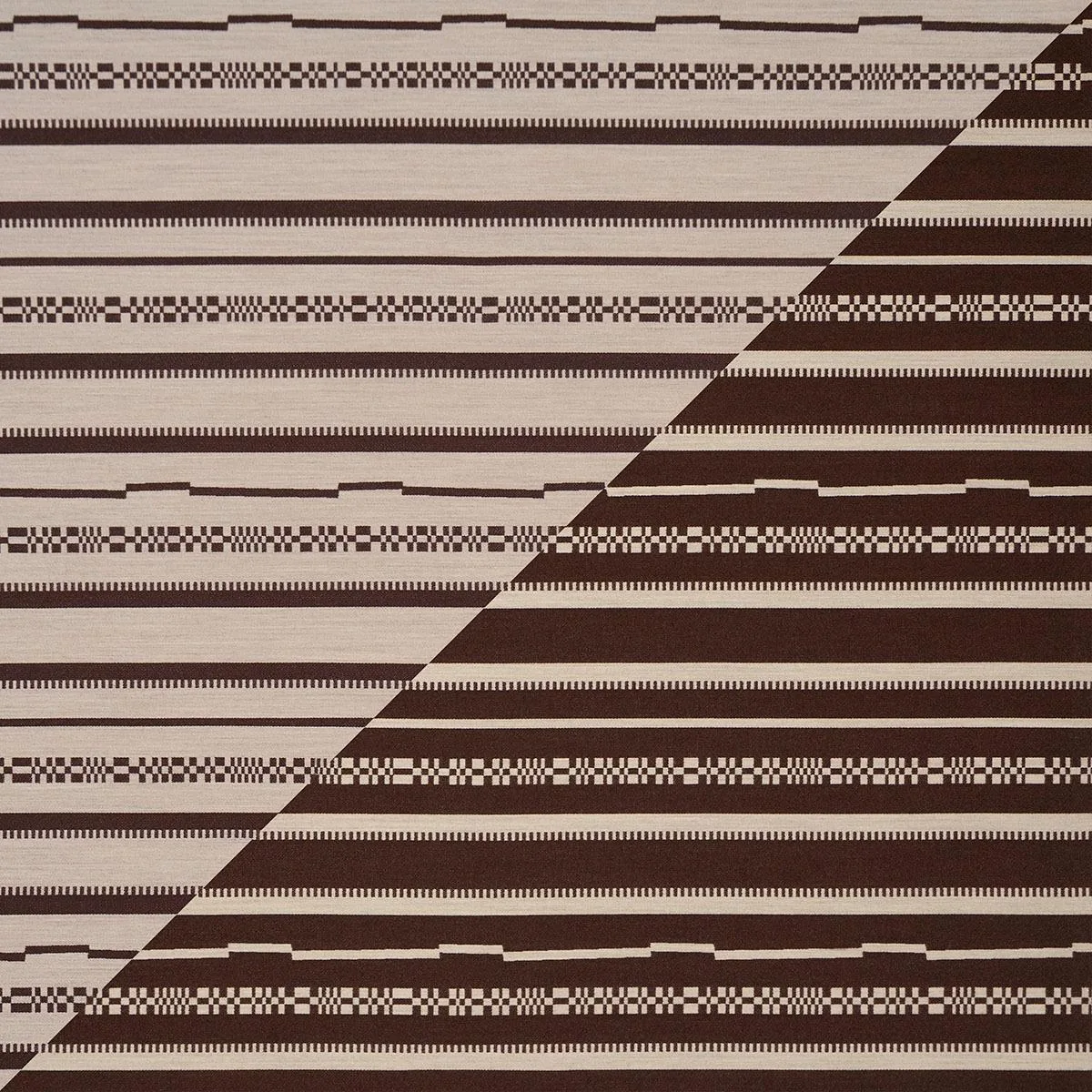 Schumacher 86870 Skyline Stripes Reversible Americano fabric swatch