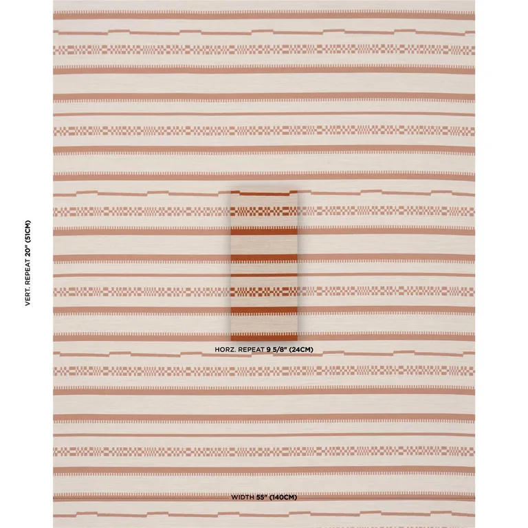 Schumacher 86872 Skyline Stripes Reversible Burnt Orange fabric swatch