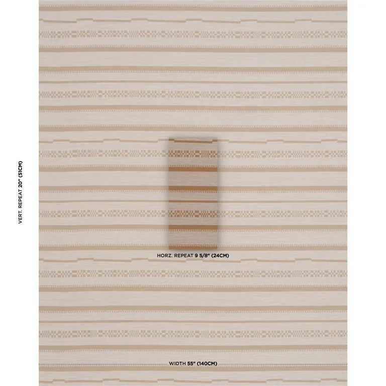 Schumacher 86871 Skyline Stripes Reversible Dune fabric swatch