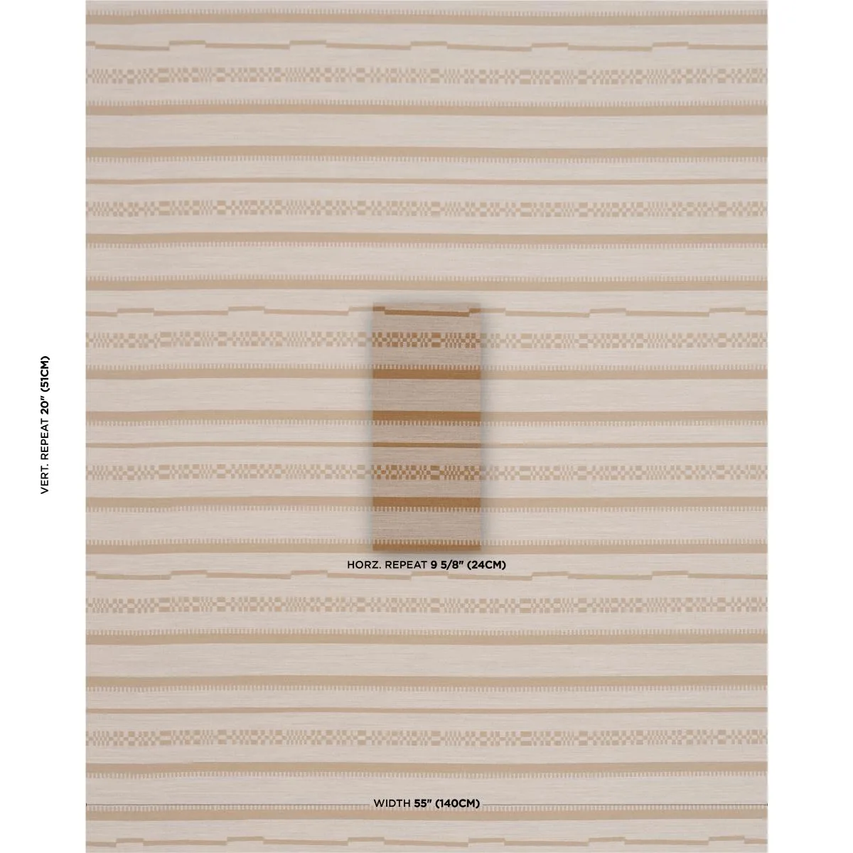 Schumacher 86871 Skyline Stripes Reversible Dune fabric swatch