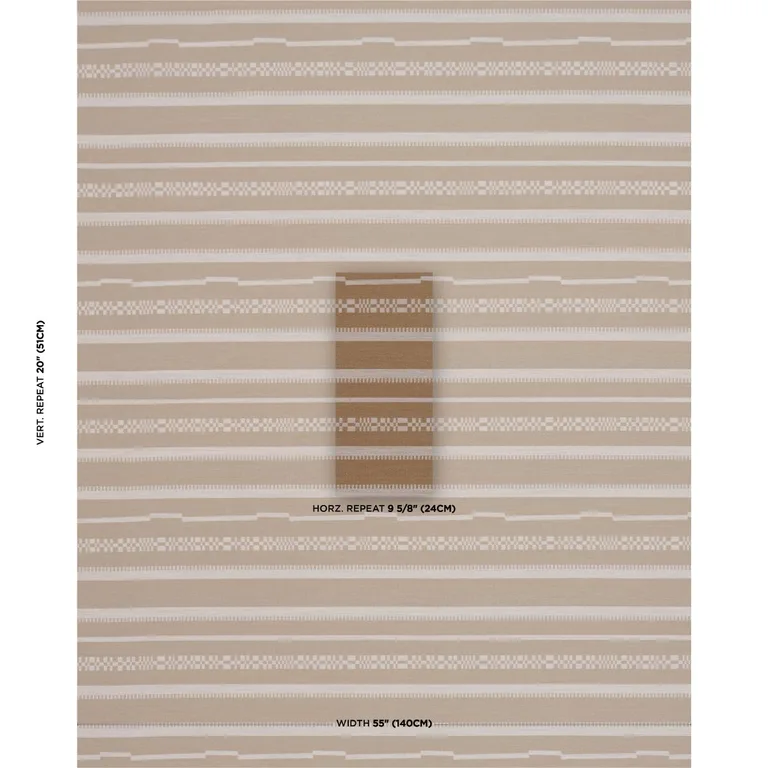 Schumacher 86871 Skyline Stripes Reversible Dune fabric swatch