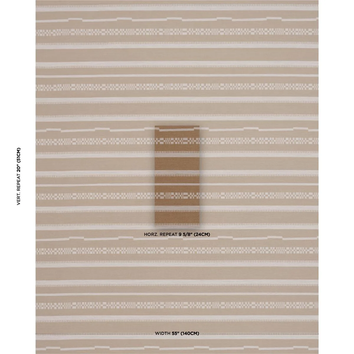 Schumacher 86871 Skyline Stripes Reversible Dune fabric swatch