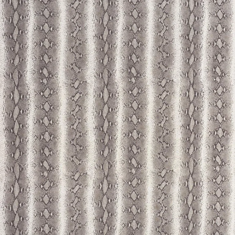 Schumacher 176351 Snake Rattle & Roll Linen Ash fabric swatch