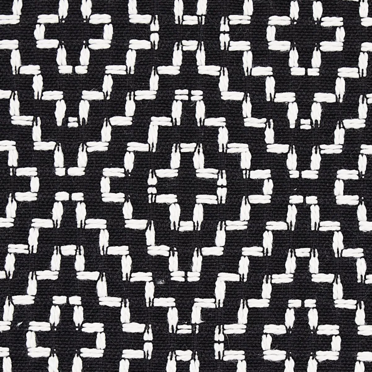 Schumacher 65626 Soho Weave Black fabric swatch