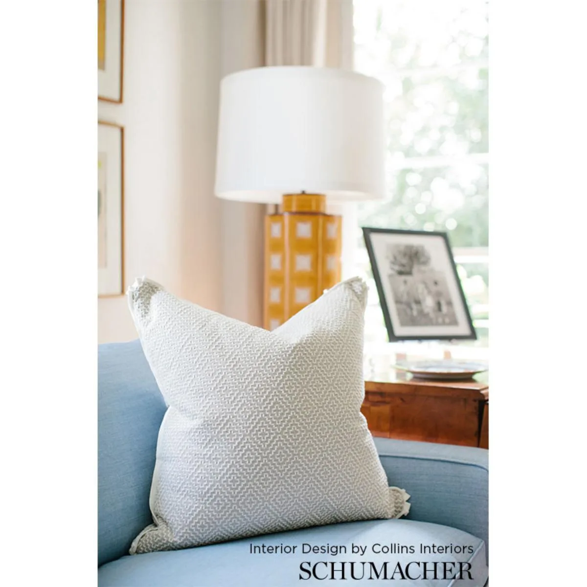 Schumacher 65627 Soho Weave Navy fabric swatch
