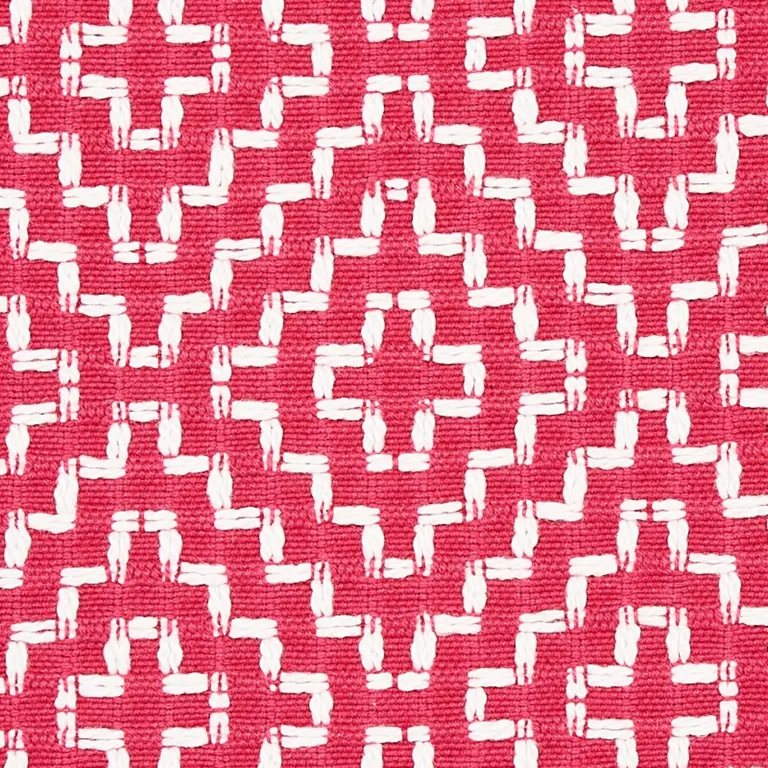 Schumacher 65620 Soho Weave Raspberry fabric swatch