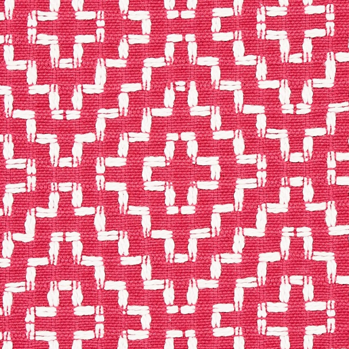 Schumacher 65620 Soho Weave Raspberry fabric swatch