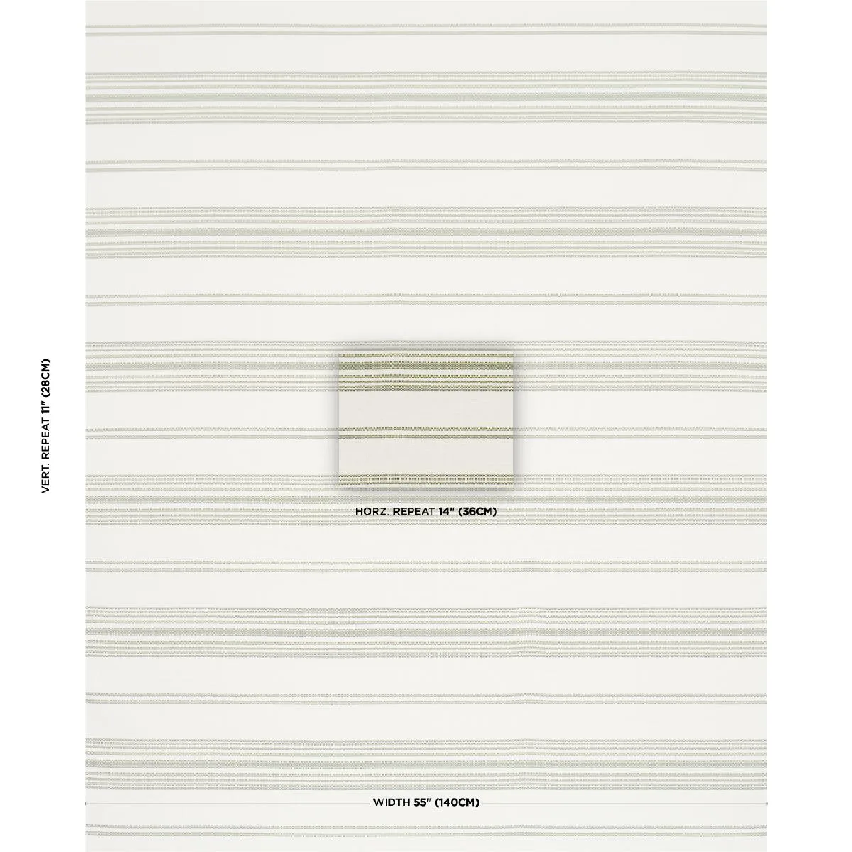 Schumacher 79333 Solana Stripe Indoor/Outdoor Green fabric swatch